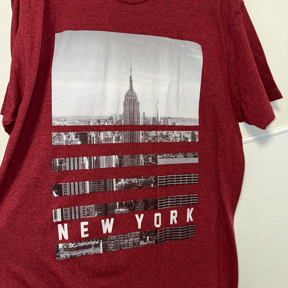 Men's Eighty Eight T-Shirt, X-Large, Burgundy New York - Picture 4 of 9